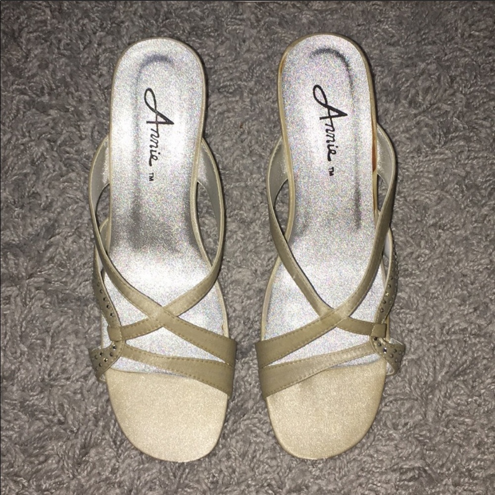 Gold and silver heels